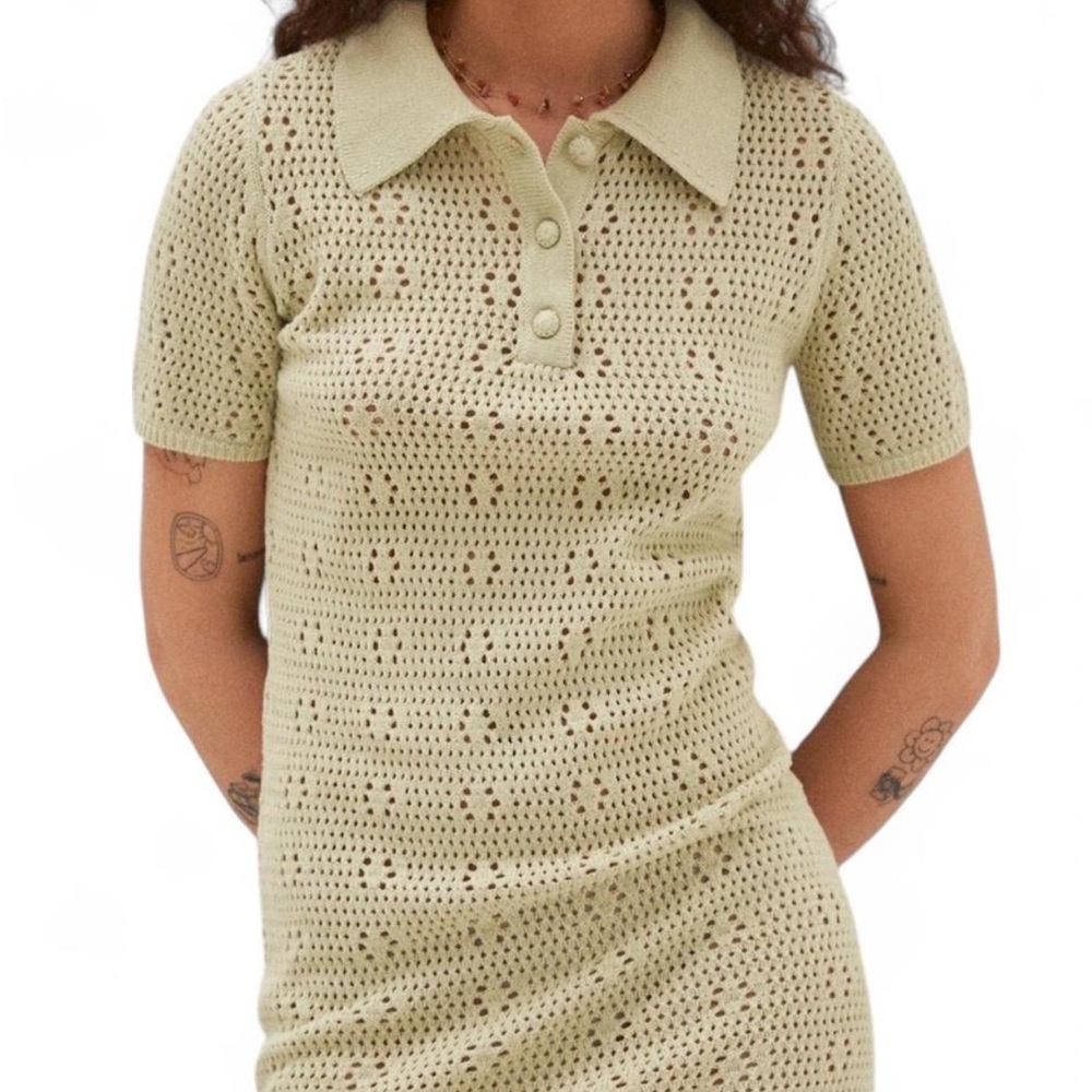 Mango Light Green Knit Dress